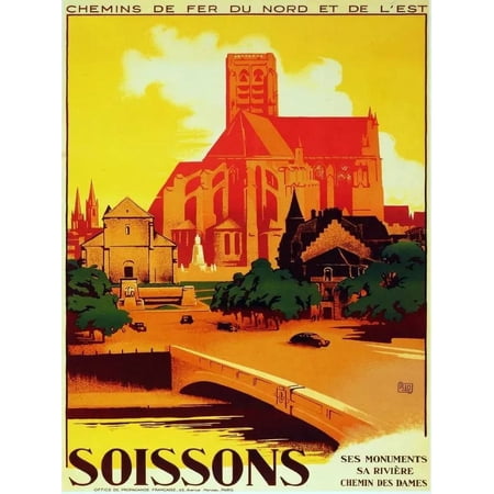 .Decoration Poster.Home Room wall interior art design.Soissons.France decor 11 x 17 Inch Poster