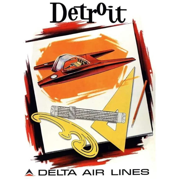 .Decoration Poster.Home Room wall interior design.Aviation.Detroit future 16 x 24 Inch Poster