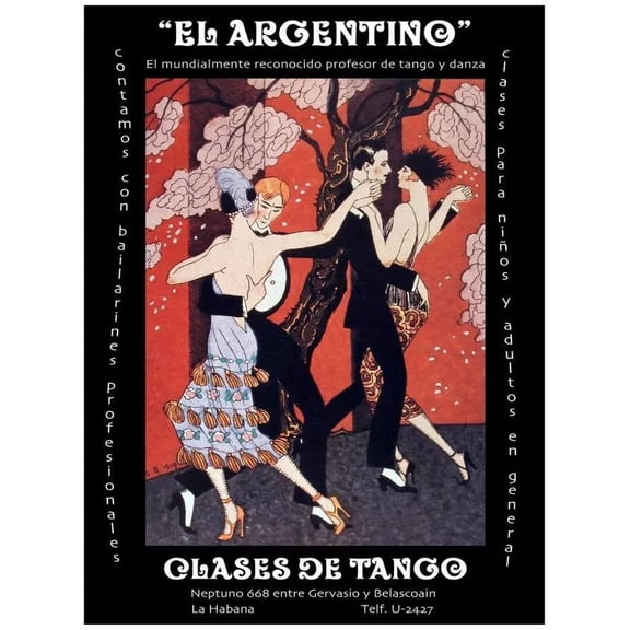 .Decoration Poster.Home Room wall shop art design.El Argentino Tango classes 11 x 17 Inch Poster