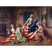 Decoration Poster.Home room art.Interior design.Betsy Ross.American flag. 11 x 17 Inch Poster