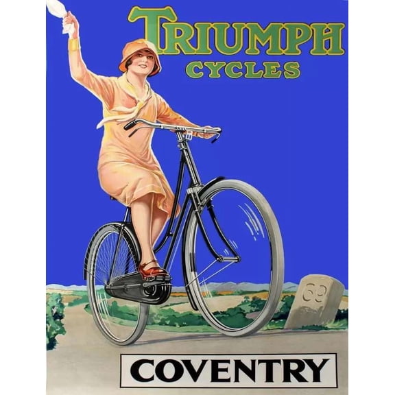 Decoration Poster.Home room art.Interior design.Triumph Cycles.Vintage bike. 11 x 17 Inch Poster