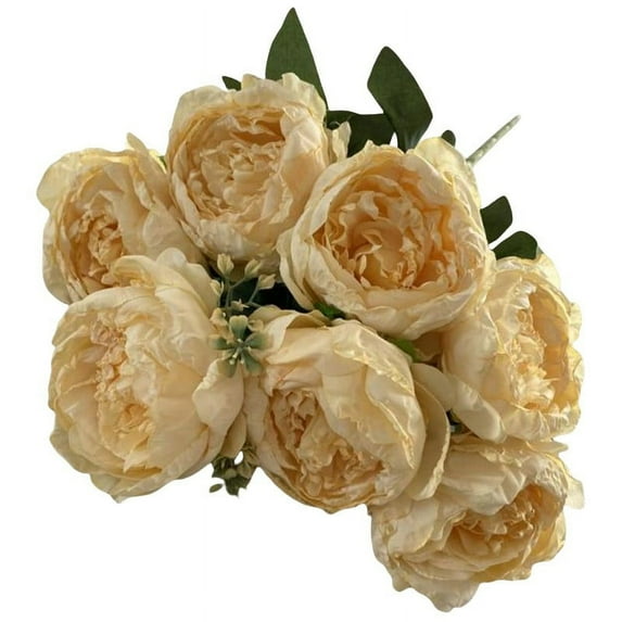 Decoration Simulation 7-Head Flower Weddings Home Decor Orange Green Gold Color