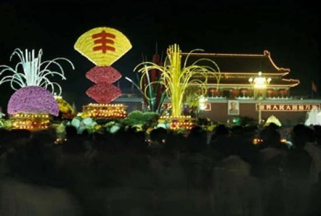 Decoration Symbolizing Harvest in Tian An Men Square Beijing China Canvas Art - Keren Su DanitaDelimont (18 x 12)