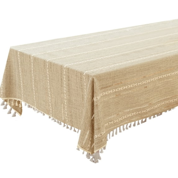 Decorationative Cotton Linen Tablecloth Strips Jacquards Pattern Sturdy Fade Home Decoration