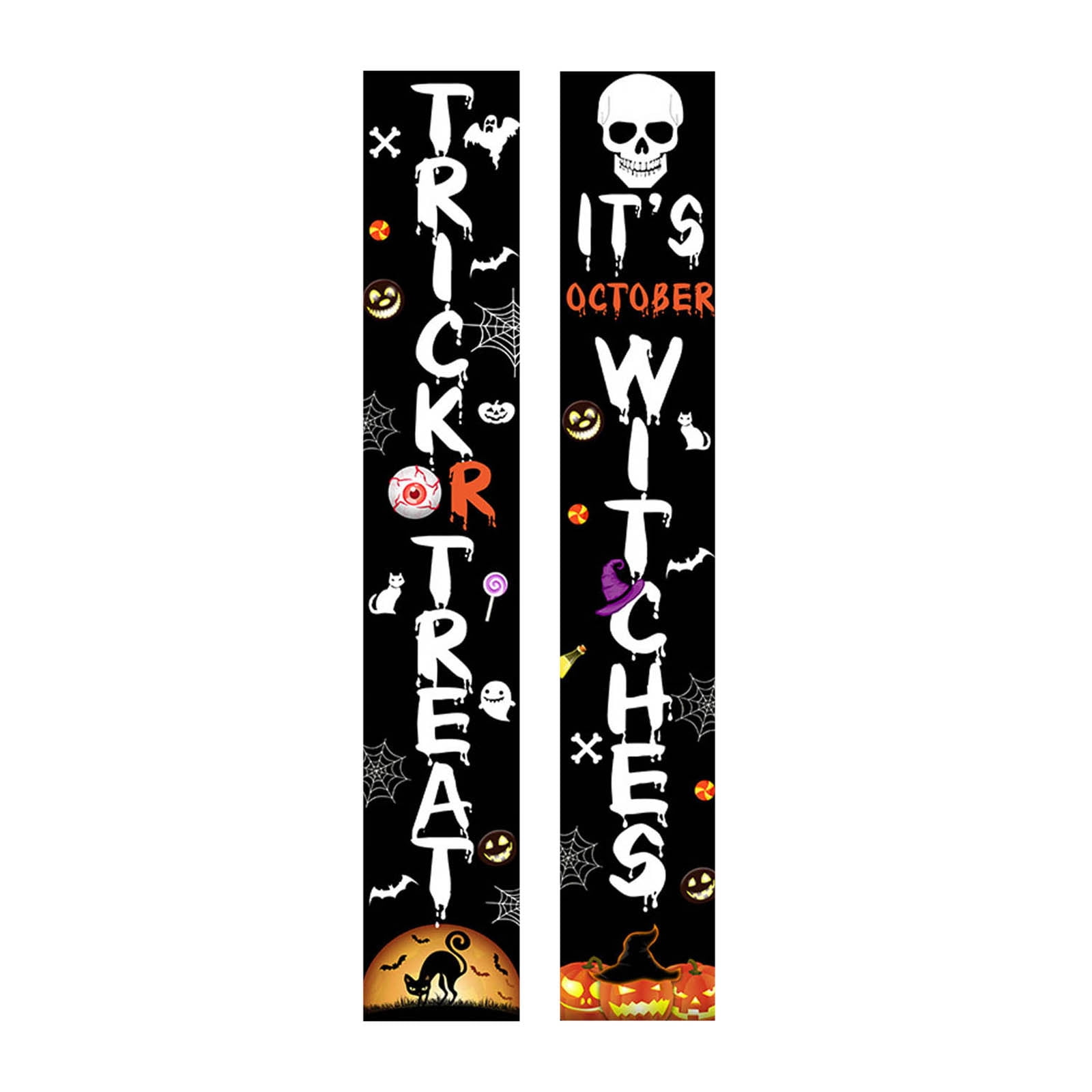 Decorations Outdoor Trick Or & It's October Signs For Front Door Indoor