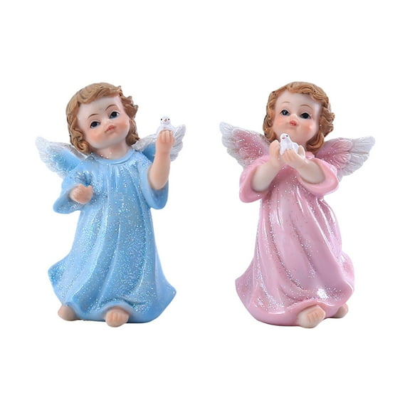 Decorations for Shelves, Tyeign Cherub Angel Statue Set - Resin Garden Figurine, Indoor Outdoor Memorial, Adorable Home Sculpture Decorations for Living Room Shelf Decor Aesthetic Decorations