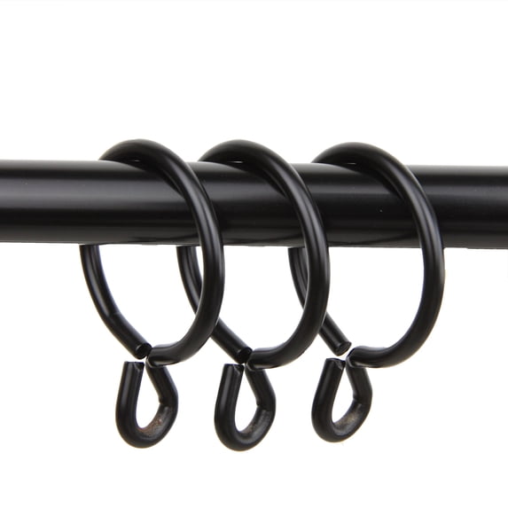 Decorative 10 Curtain Eyelet Rings 1-3 By 8 Inch Inside Diameter - Black