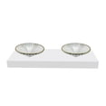 thumbnail image 1 of Decorative 20" Round Clear with Gold Rim Vessel Glass Sinks With 60" White Base, 1 of 7