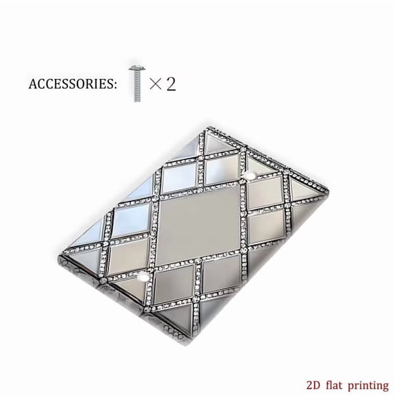 Decorative 2D Flat Printing Mirror Tile Pattern Light Switch Cover Plate for Country Bathroom Decor
