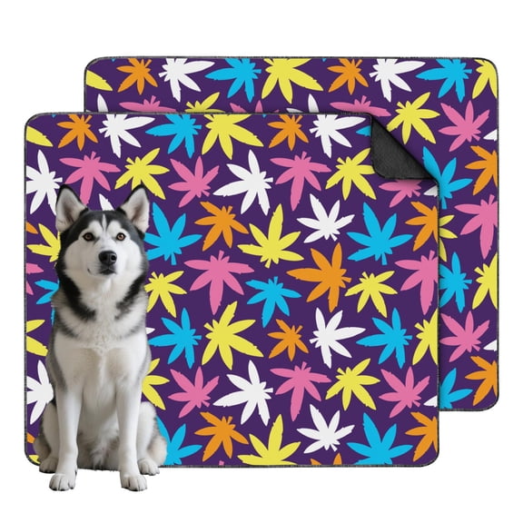 Decorative 35"x41" Reusable Pee Pads for Dogs - Washable Potty Training Pads with Stylish Plant Pattern Prints (Plant patterns)