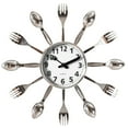 thumbnail image 1 of Decorative 3D Cutlery Utensil Spoon and Fork Wall Clock for Kitchen, Playroom or Bedroom, 1 of 8