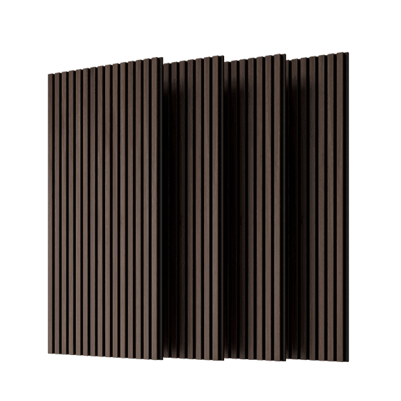 Decorative 3D Wood Wall Slat Panels, 4-Pack Acoustic Sound Absorbing Panels with Fluted Texture and Full Wood Finish Wrap