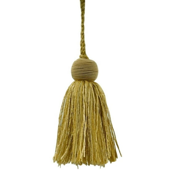 Decorative 4" (10cm) Key Tassel, 3 1/2" (8.5cm) Loop # VTS,, Butter Gold #VNT26 (Light Beige Gold) Set of 2