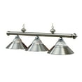 thumbnail image 1 of Decorative 54" Three-Light Billiard Pendant Light with Halophane Glass, Stainless, 1 of 2