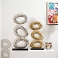 thumbnail image 1 of Expobazaar Sculptures | Decorative Abstract Modern Gold & Nickel Polished Table Accents | Set of 2, 1 of 5
