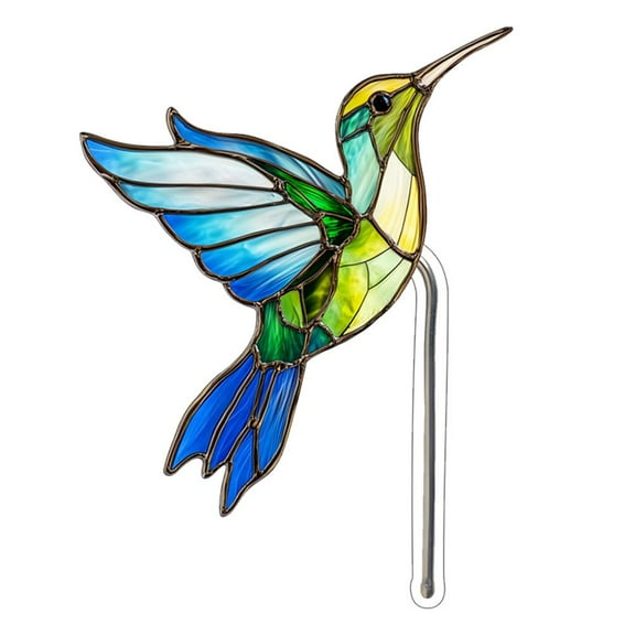 Decorative Acrylic Bird Garden Stake,Plant Pot Ornament Outdoor Yard Art Flower Bed Decor Stained Glass Effect Whimsical Garden Decoration
