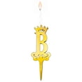 thumbnail image 1 of Gold Glitter Letter B - Luxury Cake Topper Candle for Birthdays, Weddings & Anniversaries - Reusable Food Safe Acrylic, Shiny Mirror Finish - Happy Birthday Cake Topper Décor, 1 of 8