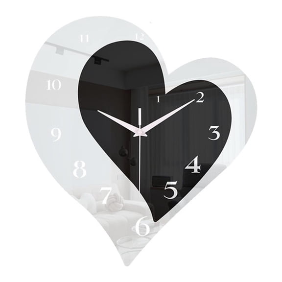 Acrylic Heart Wall Hanging Clock Decorative Clock Silents Movement for Elegant Home Decoration