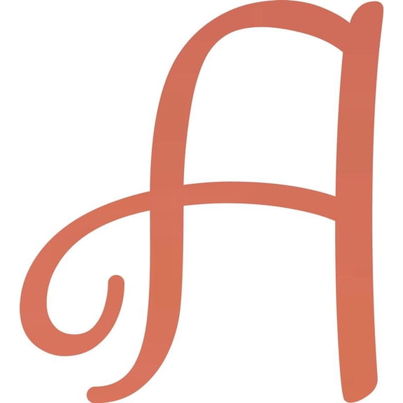 Decorative Acrylic Letter, Custom Blank A Script, 8'' Tall Pastel Coral Alphabet