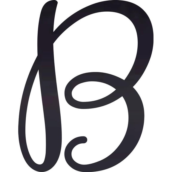 Decorative Acrylic Letter, Custom Blank B Script, 8'' Tall Transparent Black Alphabet