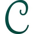 thumbnail image 1 of Decorative Acrylic Letter, Custom Blank C Script, 8'' Tall Frosted Teal Alphabet, 1 of 5