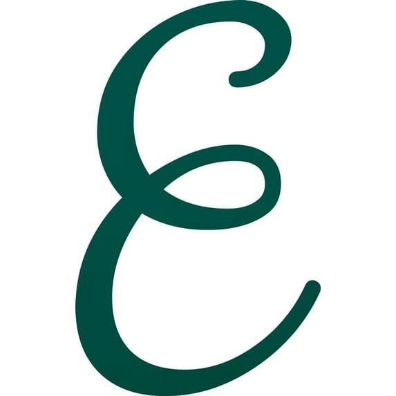 Decorative Acrylic Letter, Custom Blank E Script, 10'' Tall Frosted Teal Alphabet