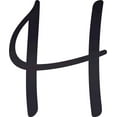thumbnail image 1 of Decorative Acrylic Letter, Custom Blank H Script, 8'' Tall Transparent Black Alphabet, 1 of 5
