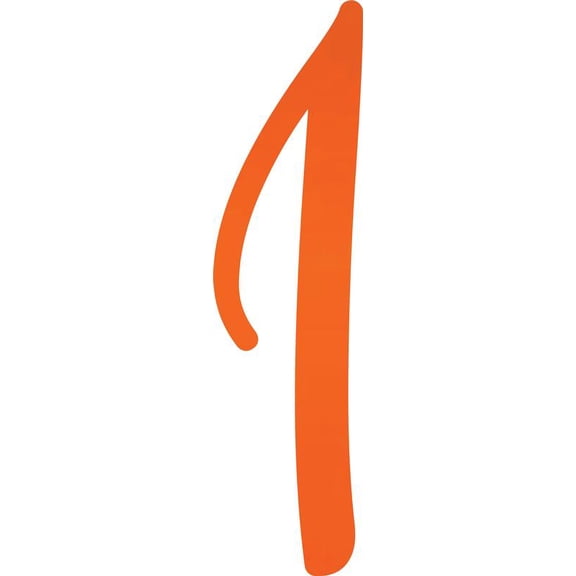 Decorative Acrylic Letter, Custom Blank I Script, 10'' Tall Fluorescent Orange Alphabet