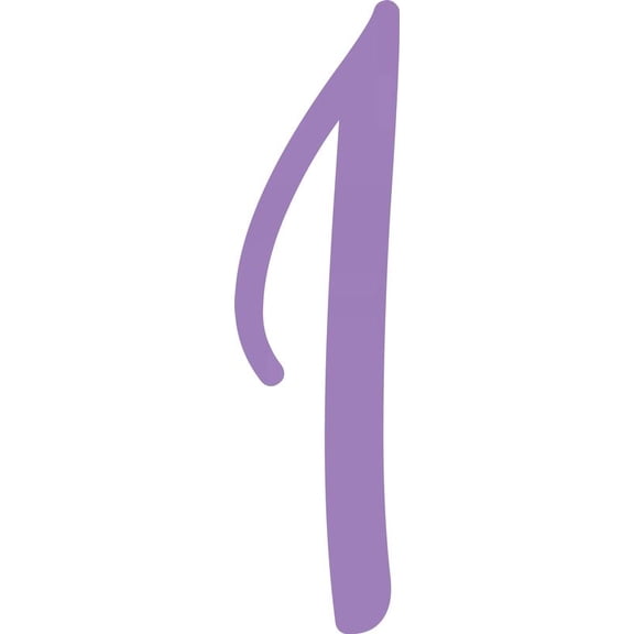 Decorative Acrylic Letter, Custom Blank I Script, 10'' Tall Lavender Alphabet