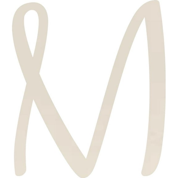 Decorative Acrylic Letter, Custom Blank M Script, 10'' Tall White Alphabet