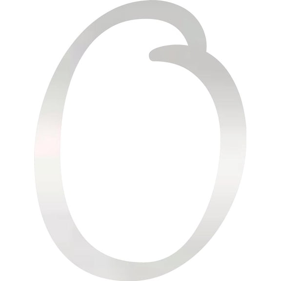 Decorative Acrylic Letter, Custom Blank O Script, 10'' Tall Clear Alphabet