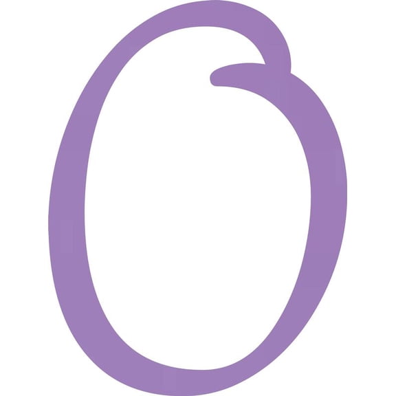 Decorative Acrylic Letter, Custom Blank O Script, 8'' Tall Lavender Alphabet