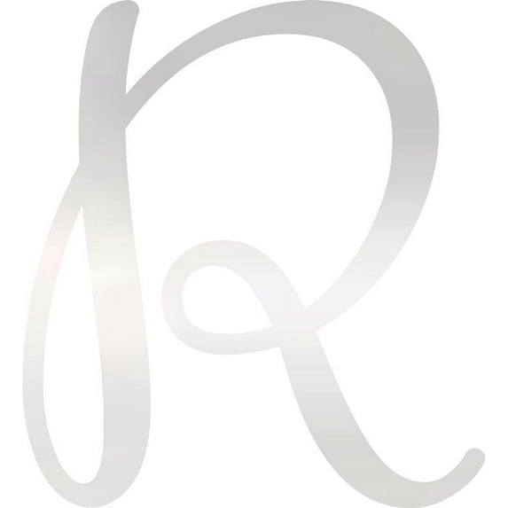Decorative Acrylic Letter, Custom Blank R Script, 8'' Tall Clear Alphabet