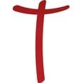 thumbnail image 1 of Decorative Acrylic Letter, Custom Blank T Script, 10'' Tall Transparent Red Alphabet, 1 of 5