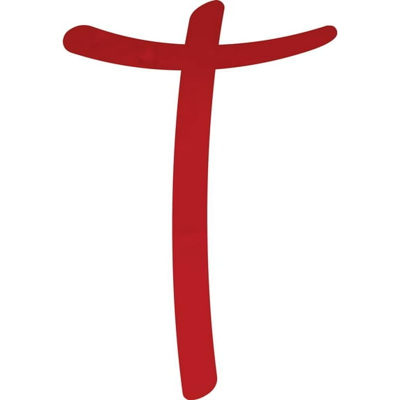 Decorative Acrylic Letter, Custom Blank T Script, 10'' Tall Transparent Red Alphabet