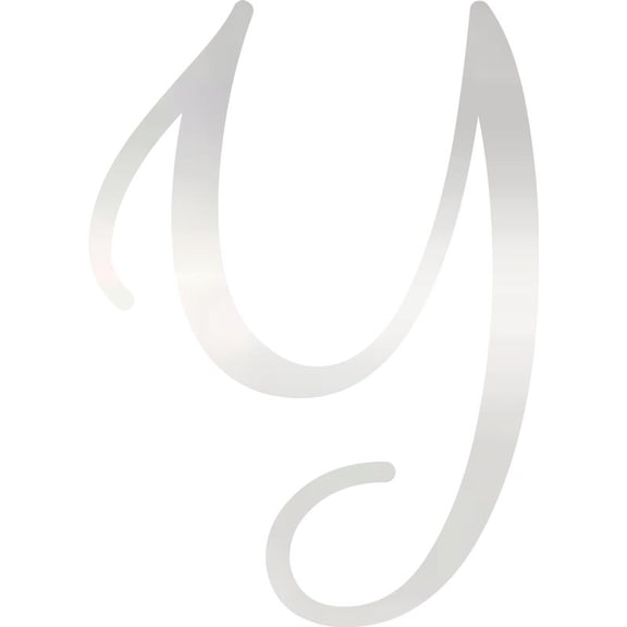 Decorative Acrylic Letter, Custom Blank Y Script, 8'' Tall Clear Alphabet