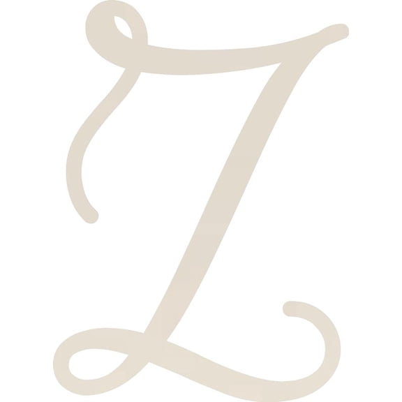 Decorative Acrylic Letter, Custom Blank Z Script, 10'' Tall White Alphabet