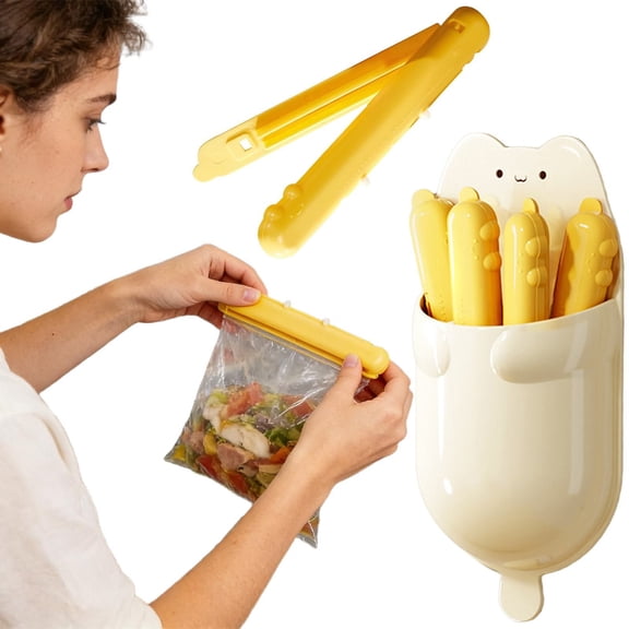 Decorative Acrylic Snack Bag Clips - Cute Chip Sealer with Strong Magnet, Reusable Food Storage Clips for Chips, Cereals & Snacks, Freshness Preserving, Ideal for Kitchen, B