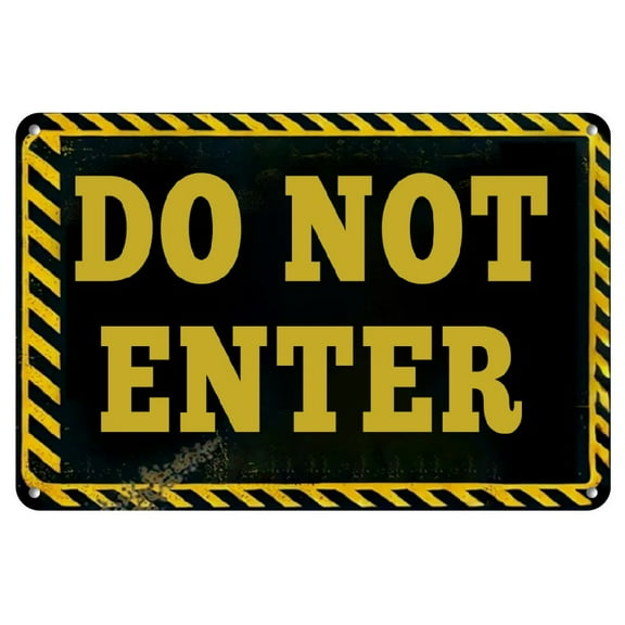 Decorative Aluminum Sign 'Do Not Enter' Wall Hanging Metal Plaque for Indoor Use, Office, Home, Bar, Cinema, Cafe - Weather Resistant, Waterproof with Pre -Drilled Holes