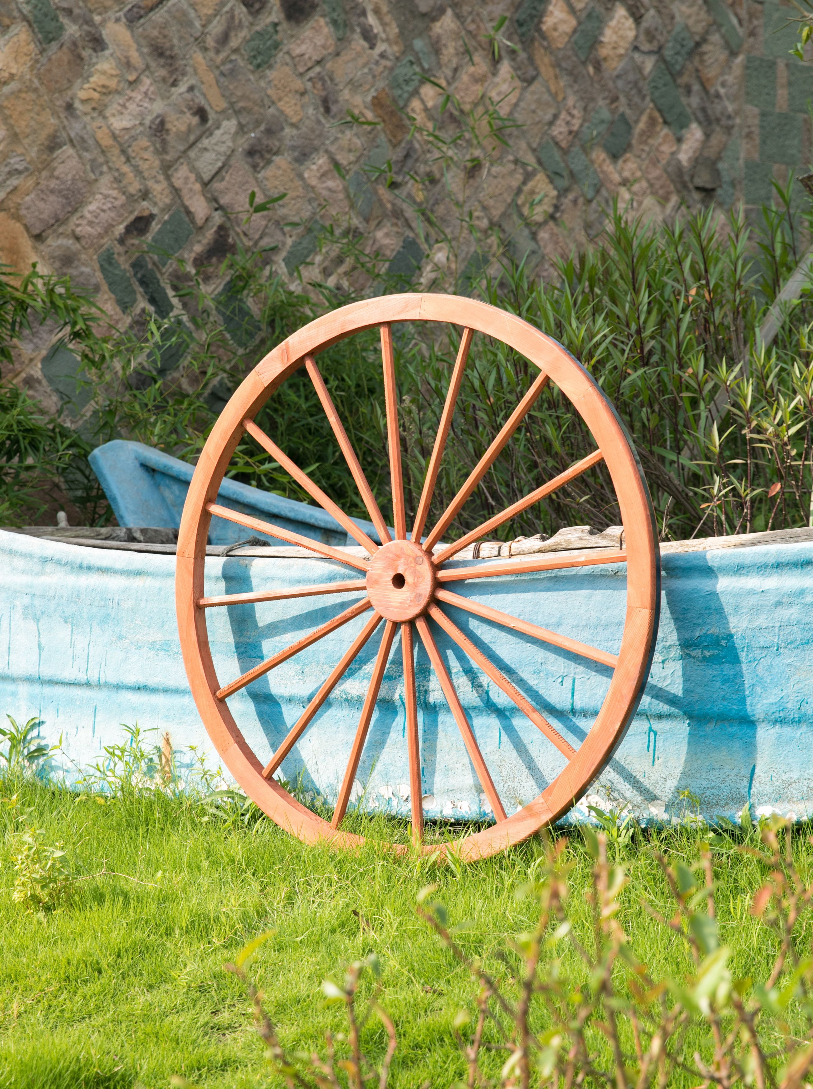 Decorative Antique Red Wagon Garden Wheel - 42 - Walmart.com
