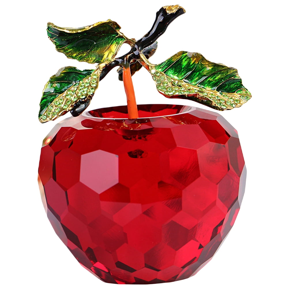 Decorative Apple Crystal Apple Adornment Desktop Apple Decor Crystal Craft