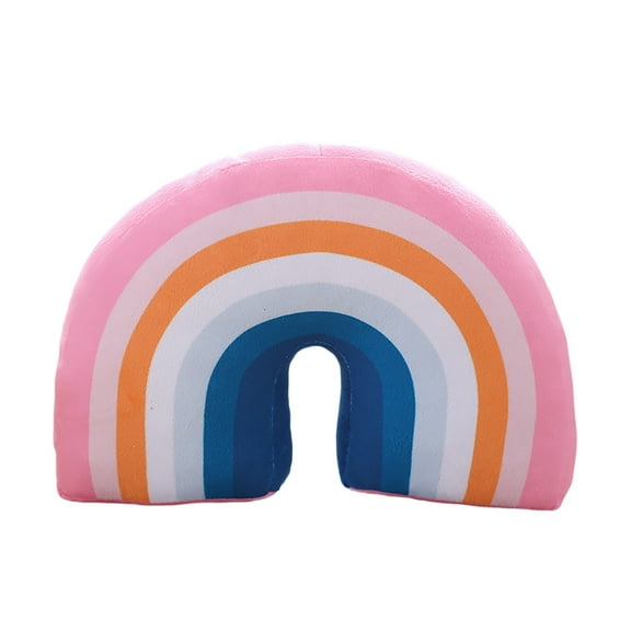 Decorative Arch Shaped Rainbow Throw Pillow Soft Stuffed Cushion for Sofa Chair and Bed