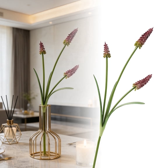 Decorative Artificial Grape Hyacinth 32cm Muscari Flower Stem for Indoor Home Styling Party Layout and Floral Combination Use, Home Table Decor Flower, Wedding Floral Stem