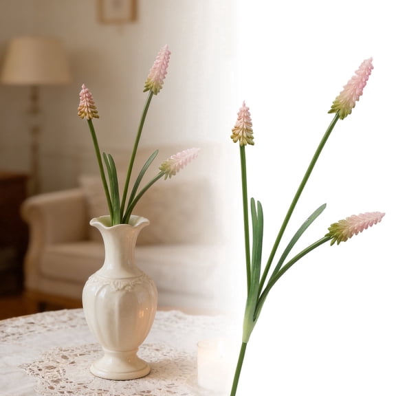 Decorative Artificial Grape Hyacinth 32cm Muscari Flower Stem for Indoor Home Styling Party Layout and Floral Combination Use, Home Table Decor Flower, Wedding Floral Stem