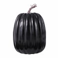 thumbnail image 1 of Decorative Artificial Pumpkins, 6.2x8.5 In Faux Foam Pumpkins, Fall Harvest Thanksgiving Decor, Farmhouse Tabletop Centerpiece, Halloween Party Mantel Decor for Thanksgiving Halloween Decor, Black, 1 of 5