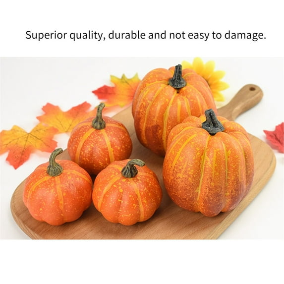 Decorative Artificial Pumpkins, Versatile Fall Harvest Home Party Supplies, 7 Pack