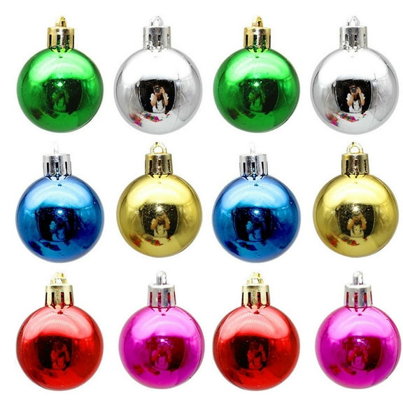 Decorative Ball 12-Pack 3cm Christmas Ornament Balls Shatterproof Plastic Electroplating Hanging Decorations for Tree Wreath Garland JASKFLY