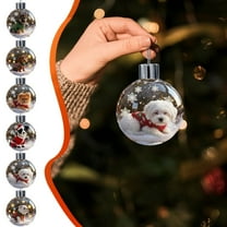 Decorative Ball Christmas Dog Snow Ornament Glass Ball with Festive Puppy for Holiday Tree Decor 1Pcs JASKFLY