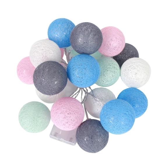 Decorative Ball String Lights With Led Beads, Battery Operated, 20 Lights On 300Cm String, Plastic Construction For Bedroom Decor, Party Lighting, 118.11In Length, 0.772Lb