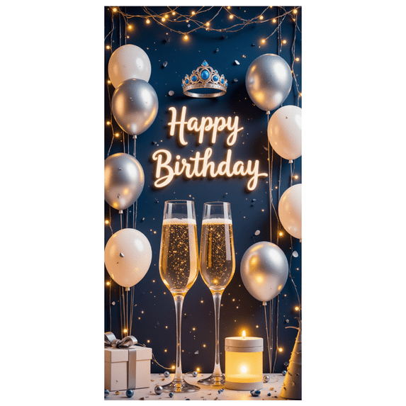 Decorative Balloons Banner Gift Box Sparkling Drink for Birthday Celebration Indoor Party Event Decoration